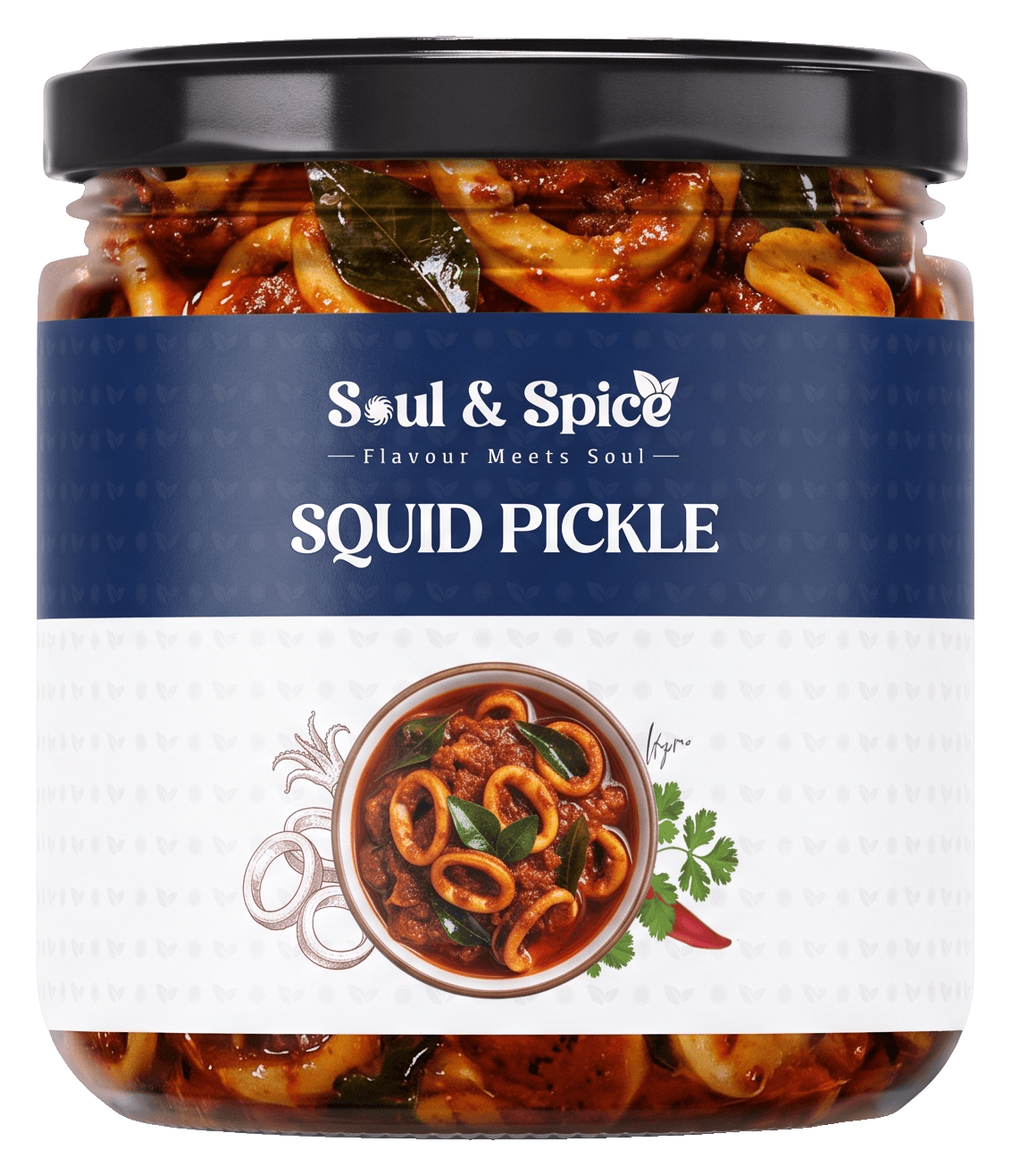 Squid Pickle jar, front view